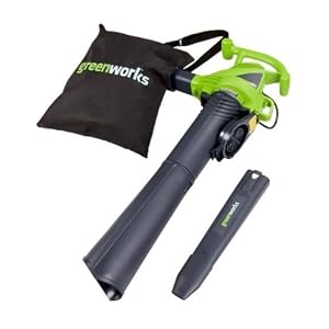 Greenworks 24072 12 Amp 2 Speed Electric 235 MPH Blower/Vac With Metal Impeller