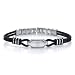 Exclusive Style: Stainless Steel ID-style Dual Rubber Cord Link Bracelet for Men Image