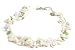 Oi! Ladies N2129  White Fresh Water Pearl, Rock Crystal, Peridot and White Shell On Silk Necklace
