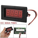Amico Car Boat Gauge Voltage Amp LED Panel Meter DC 300A 75MV