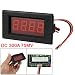 Amico Car Boat Gauge Voltage Amp LED Panel Meter DC 300A 75MV