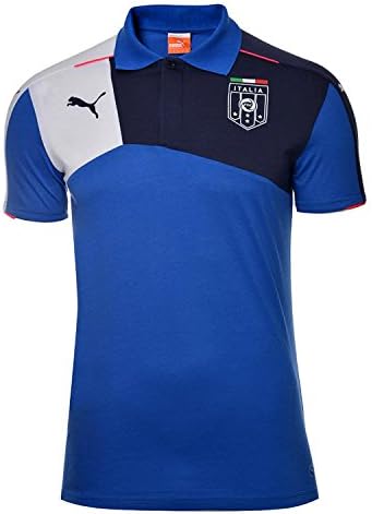 Puma Men's FIGC Italia Stadium Polo Shirt, Team Power Blue/Pea Coat, Large