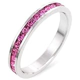 Image of Rhodium Plated Pink Ice CZ Eternity Band