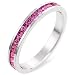 Rhodium Plated Pink Ice CZ Eternity Band