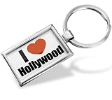 Keychain "I Love Hollywood" region: Florida, United States - Hand Made, Key chain ring