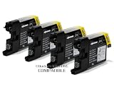 LC1240 / LC1220 x4 Black Compatible Printer Ink Cartridges for Brother DCP J525W, DCP J725DW, DCP J925DW, MFC J430W, MFC J625DW, MFC J5910DW, MFC J6510DW, MFC J6710, MFC J6710DW, MFC J6910DW, MFC J825DW
