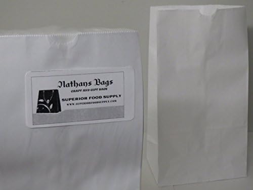 6 Lb. White rainbow Paper Bag - Pack of appx. 110 Bags -appx. 6" X 3.5/8" X 11" - Lunch Bags