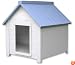 NewAgePet Medium All Weather Insulated Dog House -Bunk House with Small Door, White/Blue, Medium, for Pets up to 60 Pounds