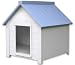 NewAgePet Small All Weather Insulated Dog House - Bunk House with Small Door, White/Blue, Small, for Pets Up To 25 Pounds