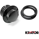 Krator&reg; NEW FLUSH BLACK POP UP GAS CAP VENTED HARLEY DAVIDSON FUELTANK FUEL CAP REGULAR THREAD (1982-2010)