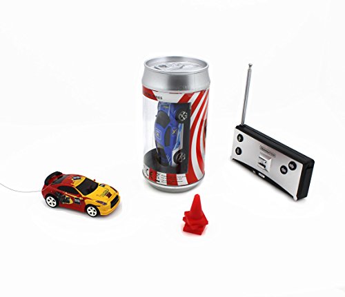 Speed Mini Coke Racer RC Radio Remote Controlled Micro Racing Car With LED Lingts Toys Kids Giftï¼Œ Color by Random ,40MHz