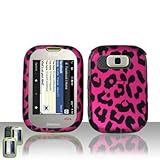 Rubberized Pink Black Leopard Snap on Design Case Hard Case Skin Cover Face ....