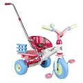 Coloma 838-37 - Dreirad Baby Princess mit Schubstange, Freilauf, wei�, blau, rosa