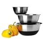 Amco Stainless Steel Mixing Bowls with Non-Skid Silicone Bottom, Set of 3
