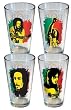 Bob Marley 4 pk Beer Pub Pint Glasses Barware Drinking Glass