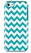 DandyCase 2in1 Hybrid High Impact Hard Aqua & White Chevron Pattern + Silicone Case Cover for Apple iPhone 5C Screen Cleaner
