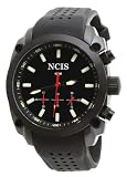 NCIS Men's Black IP Silicone Strap Military Spec Chronograph Watch