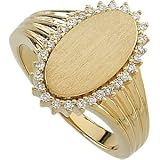 14K Yellow Gold Diamond Signet Ring