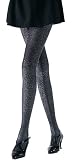 Glitter Lurex Tights (Black/Gold;One Size)