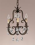 Murray Feiss F2226 3ATS Salon Maison Three-Light Duo-Mount Chandelier in Aged Tortoise Shell and Candelabra Sockets