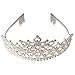 Follsy Charming Rhinestone Heart Flower Design Tiara Crown Headband Comb Pin Wedding Bridal Party Birthday Tiaras