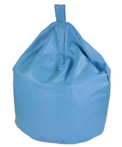 Childrens Toyshop  Kitchen & Housewares : Gloss Faux Blue Leather Bean Bag Fully Filled With Beans - Brand New