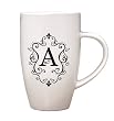 Monogram Elegant Initial 10oz. Ceramic Tapered Coffee Mug - A Monogram Elegant Initial 10oz. Ceramic Tapered Coffee Mug - A