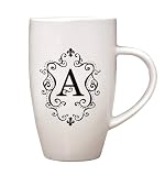 Monogram Elegant Initial 10oz. Ceramic Tapered Coffee Mug