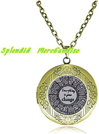 Splendid Merchandise® Charm the Maze Runner Necklace Locket Quote Necklace Locket ,Everything Is Gonna Change Pendent Necklace Locket ,Maze Jewelry,unisex