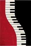 Keyboard Rug 2'6x4'6 Red/black