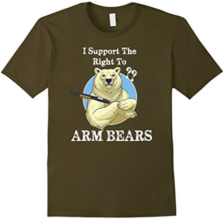 Men's I Support The Right To ARM BEARS Gun Rights Parody T Shirt Medium Olive