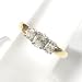 14K Two-Tone Gold Oval Cut Diamond Three-Stone Ring - 0.75 Ct.