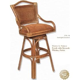 Alexander and Sheridan Serengeti Rattan Swivel Barstool 