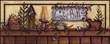 IMAGE OF Country Bath Shelf Beautiful MUSEUM WRAP CANVAS Print with Added BRUSHSTROKES Mary Ann June 20x8
