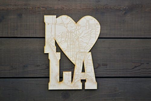 I Heart Los Angeles Map Wood Wall Art