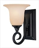 1 Light Bath Bar - Oiled Burnished Bronze Finish : Antique Swirl Scavo Glass