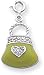 Cubic Zirconia Enameled Pocket Book/Purse Charm, Sterling Silver