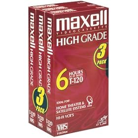 Click here to buy Maxell Video VHS HGX T120 (3-Pack) by Maxell.