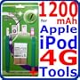 1200mAh Eurus Internal Li-Ion Battery for Apple iPod 4 Generation (4th, 4G, 4Gen) MP3 Player + Special Toolkit + Special Torx Screwdriver Tool and Installation MANUAL