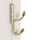 Household Essentials H5312 Hinge-It Spacemaker Double Hanging Hook, Brass Household Essentials H5312 Hinge-It Spacemaker Double Hanging Hook, Brass