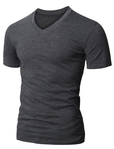 Doublju Mens V-Neck T-shirts with Short Sleeve