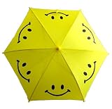 Kids Smiley Face Umbrella for Children Yellow with Black Smile