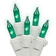 Set of 50 Teal Mini Christmas Lights - White Wire