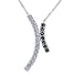 Classic Beauty Round Shape White & Black CZ Gemstone Pendant Necklace in Sterling Silver