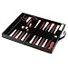 Black leather cased backgammon set by Wolf Designs photo