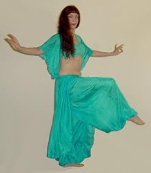 Turquoise Silk Harem Pants