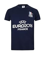 EURO 16 Camiseta Manga Corta France Badge (Azul Oscuro)