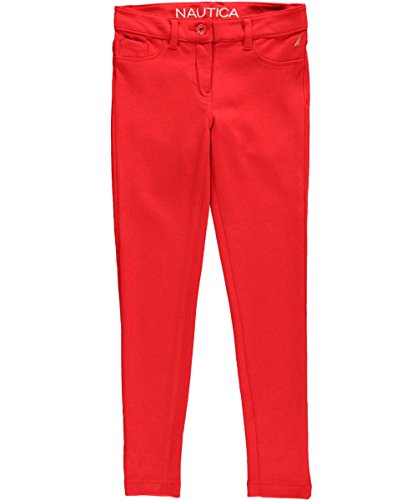 Nautica Big Girls' "Rower" Skinny Pants - dark red, 8