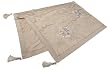 Natori Antique Peony Embroidered Silk Dupioni Bed Runner