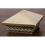 Set of 8 - Satin Brass Pyramid Post Caps